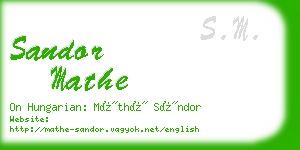 sandor mathe business card